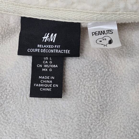 Peanuts x H&M Snoopy "Joe Cool" Sherpa Fleece Jacket size large - Picture 6 of 8